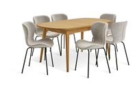 Habitat Etta Extending Oak Dining Table & 6 Natural Chairs