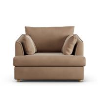 Habitat Holmfirth Velvet Cuddle Chair - Latte