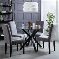 Argos Home Midback Pair of Velvet Dining Chair - Black