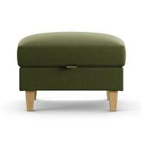 Habitat Felin Velvet Storage Footstool - Moss Green