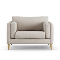 Habitat Newington Fabric Cuddle Chair - Natural - Ash Leg