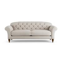 Habitat Brooker Fabric 4 Seater Sofa - Natural - Dark Leg
