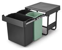 Brabantia Sort & Go 10+10+20 Litre Built-in Bin - Dark Grey