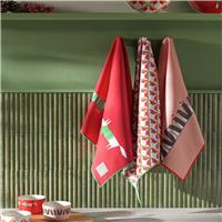 Habitat x Scion Christmas Pack of 3 Tea Towels