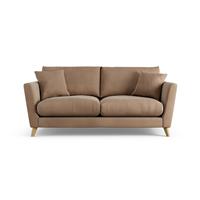 Habitat Lomond Velvet 3 Seater Sofa - Latte - Ash Leg