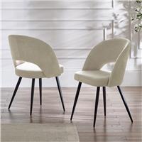 Julian Bowen Ella Pair of Fabric Dining Chairs - Cream
