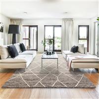 Asiatic Noah Grey Wool Cut Pile Rug - 230x160cm