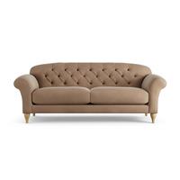 Habitat Brooker Velvet 4 Seater Sofa - Latte - Ash Leg