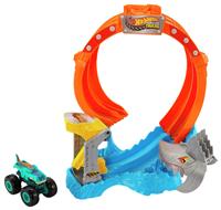 Hot Wheels Monster Trucks Corkscrew Shark Smash Track Set