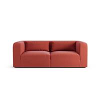 Habitat Lars Fabric 3 Seater Sofa - Papaya - Ash Leg