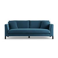 Habitat Aston Velvet 4 Seater Sofa - Ink Blue - Black Leg