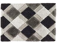 Origins 3D Geometric Grey Shaggy Rug - 170x120cm