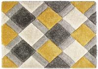 Origins 3D Geometric Ochre Shaggy Rug - 170x120cm