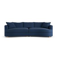 Habitat Sacha Fabric 4 Seater Sofa - Navy Blue - Ash Leg