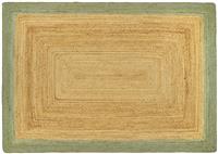 Origins Border Sage Green Jute Flatweave Rug - 170x120cm