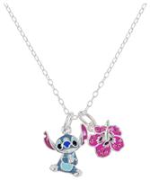 Disney Sterling Silver Lilo & Stitch Ohana Pendant Necklace