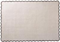 Origins Scalloped Beige Wool Short Pile Rug - 170x120cm