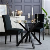 Argos Home Midback Pair of Velvet Dining Chair - Black