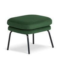 Habitat Celine Velvet Footstool - Green