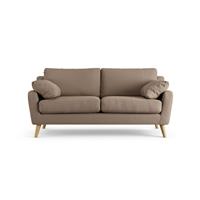 Habitat Ivor Fabric 3 Seater Sofa - Biscuit - Ash Leg