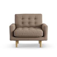 Habitat Fenner Fabric Armchair - Biscuit - Ash Leg