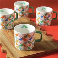 Habitat x Scion Lintu Set of 4 Stoneware Mugs - White