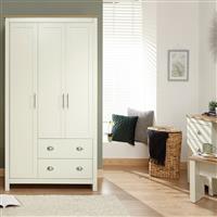 GFW Lancaster 2 Drawer 3 Door Wardrobe - Cream