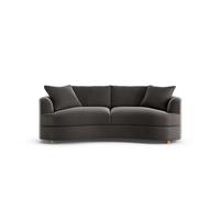 Habitat Sacha Velvet 3 Seater Sofa - Slate Grey - Ash Leg