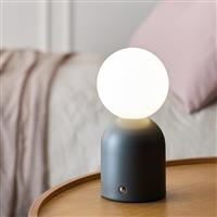 Habitat Steel Opal Ball Rechargeable LED Table Lamp - Black