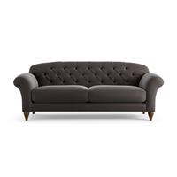 Habitat Brooker Velvet 4 Seater Sofa - Grey - Dark Leg