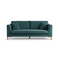 Habitat Aston Fabric 3 Seater Sofa - Teal - Ash Leg