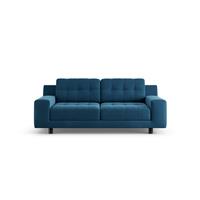 Habitat Hendricks Velvet 2 Seater Sofa - Ink Blue- Black Leg