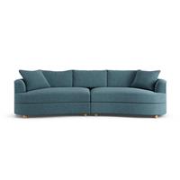 Habitat Sacha Fabric 4 Seater Sofa - Blue - Ash Leg