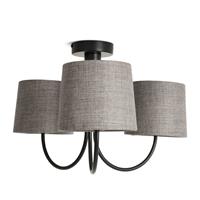 Habitat Metal 3 Light Flush Ceiling Light - Black & Grey