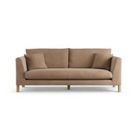 Habitat Aston Velvet 3 Seater Sofa - Latte - Ash Leg