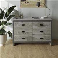 GFW Boston 6 Drawer Chest - Grey