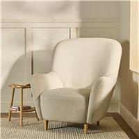 Habitat Denham Fabric Wingback Chair - Taupe