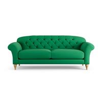 Habitat Brooker Fabric 4 Seater Sofa - Green - Ash Leg