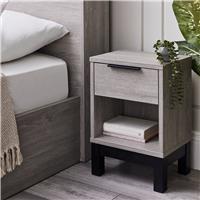 Julian Bowen Bali 1 Drawer Bedside Table - Grey