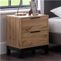 Julian Bowen Bali 2 Drawer Bedside Table - Oak