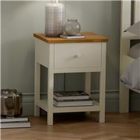 Julian Bowen Coxmoor 1 Drawer Bedside Table - Ivory