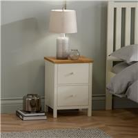 Julian Bowen Coxmoor 2 Drawer Bedside Table - Ivory & Oak