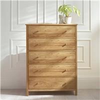 Julian Bowen Coxmoor Wide 5 Drawer Chest - Oak