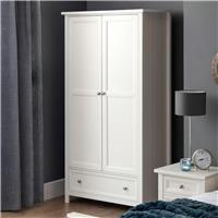 Julian Bowen Maine 2 Door 1 Drawer Wardrobe - White