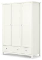 Julian Bowen Maine 3 Door 2 Drawer Wardrobe - White