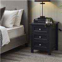 Julian Bowen Maine 3 Drawer Bedside Table - Anthracite