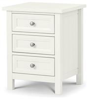 Julian Bowen Maine 3 Drawer Bedside Table - White