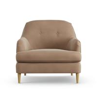 Habitat Frome Velvet Armchair - Latte - Ash Leg
