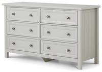 Julian Bowen Maine Wide 6 Drawer Chest - Dove Grey