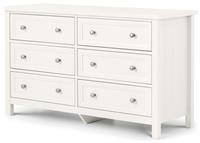 Julian Bowen Maine Wide 6 Drawer Chest - White